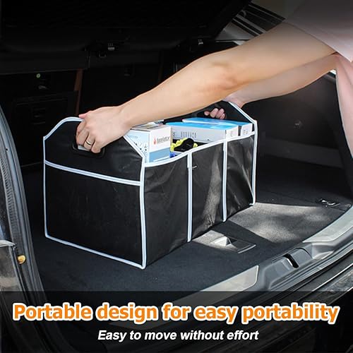 Miniatura 4 de Car Trunk Organizer, Foldable Storage Organizer with 3 Compartments, Large Capacity Storage Box for Auto, Portable Waterproof Bag for Cargo Trunk,