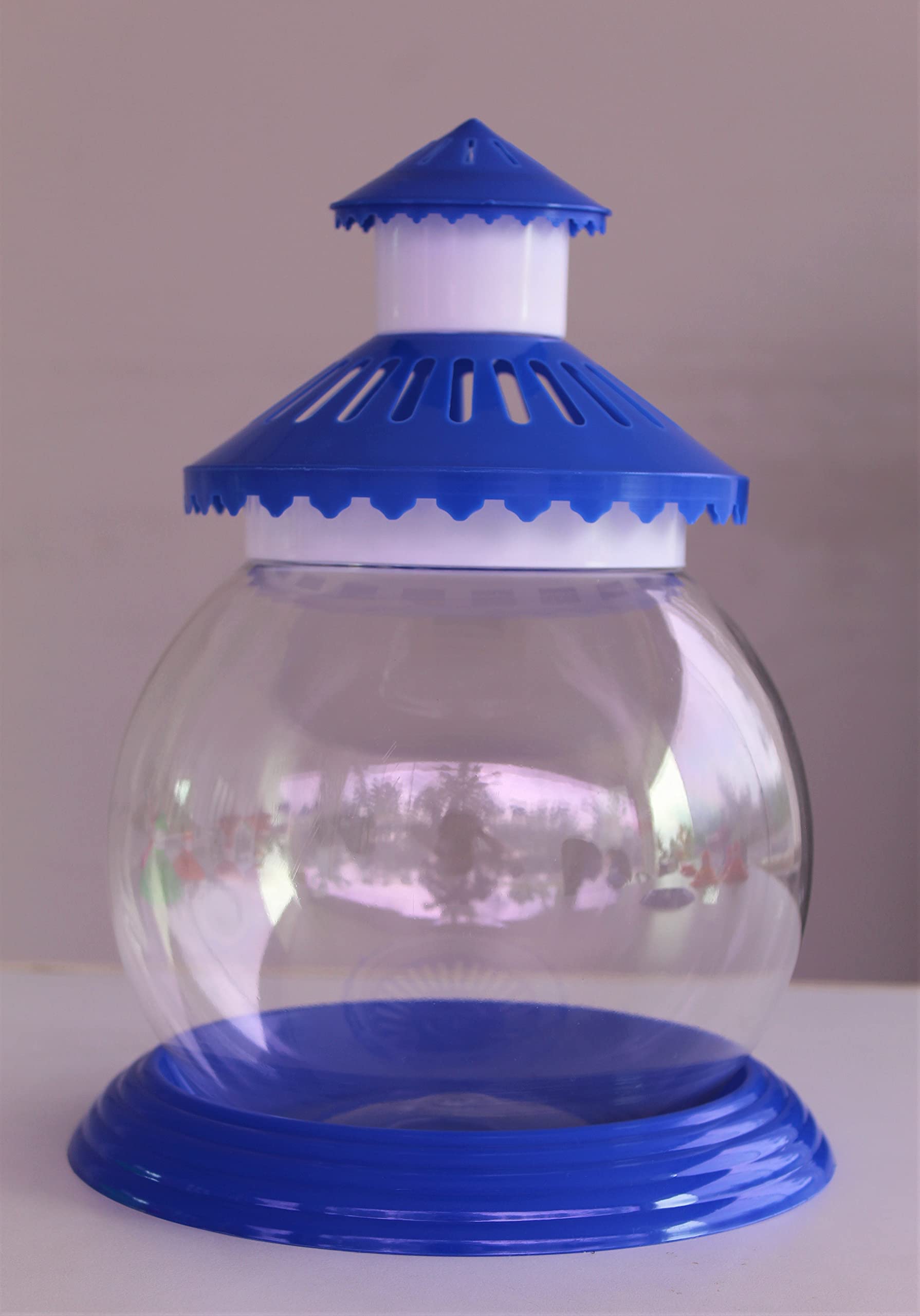 CA Aquarium Bowl For Fish | Home | Office |Easy To Handle | Long Lasting | Un Breakable |Rust Resistant | Plastic |Not Glass| (8 Ltr, Blue)