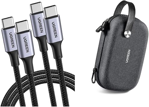 セット買いUGREEN USB Type CケーブルPD対応100W/5A 超急速充電&UGREEN ガジェットポーチ コンパクト PC周辺小物 収納ケース