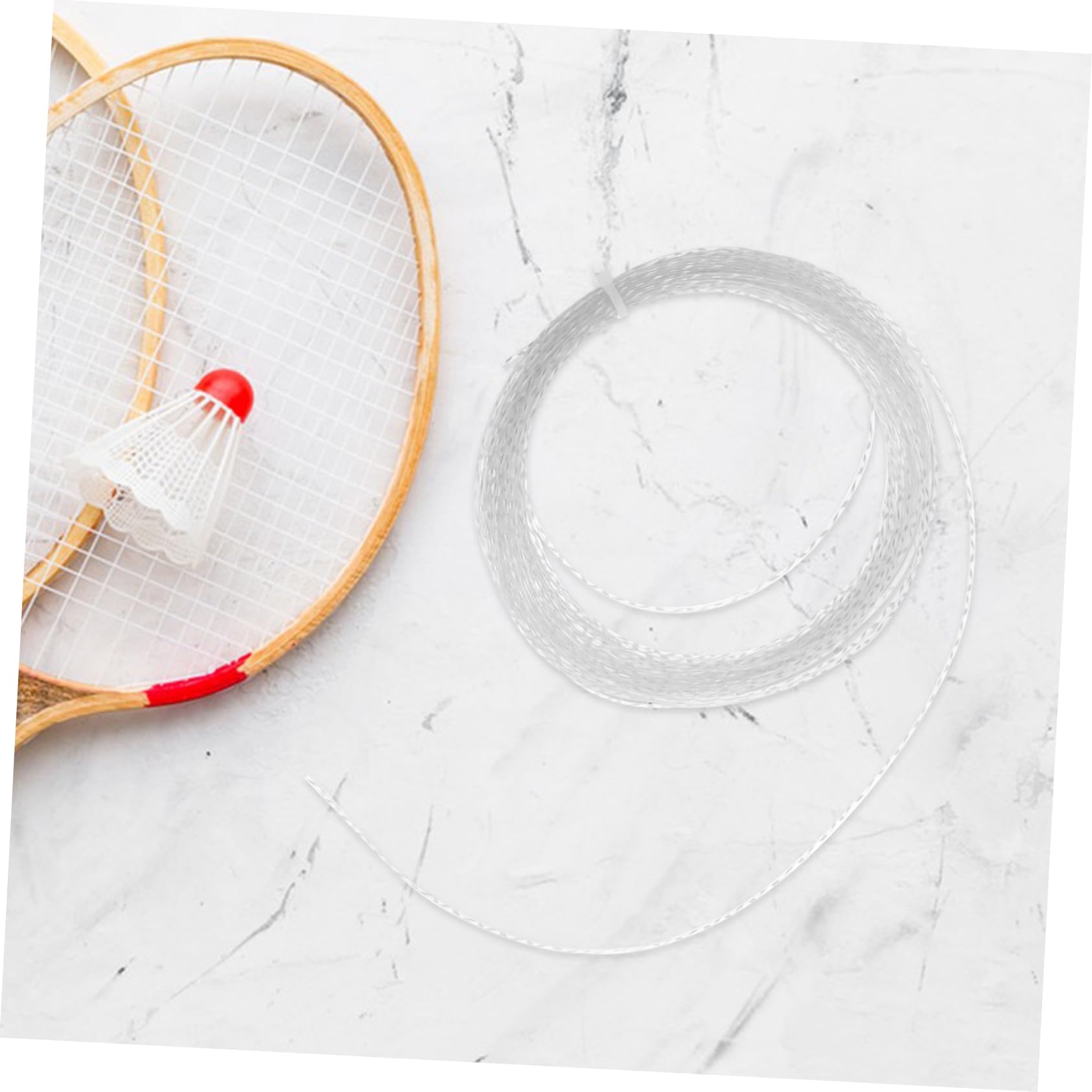 Toyvian Cuerda de Reemplazo para Pala de Bádminton de Nailon Blanco, Fácil de Usar, Adecuada para Entrenamiento de Principiantes, Resistente y Amortiguadora