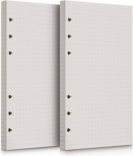 Miniatura 9 de Papel de recambio A6, 320 páginas A6, hojas sueltas, 6 agujeros, repuestos para cuaderno de 6 anillas rellenables, planificador, diario, pintura