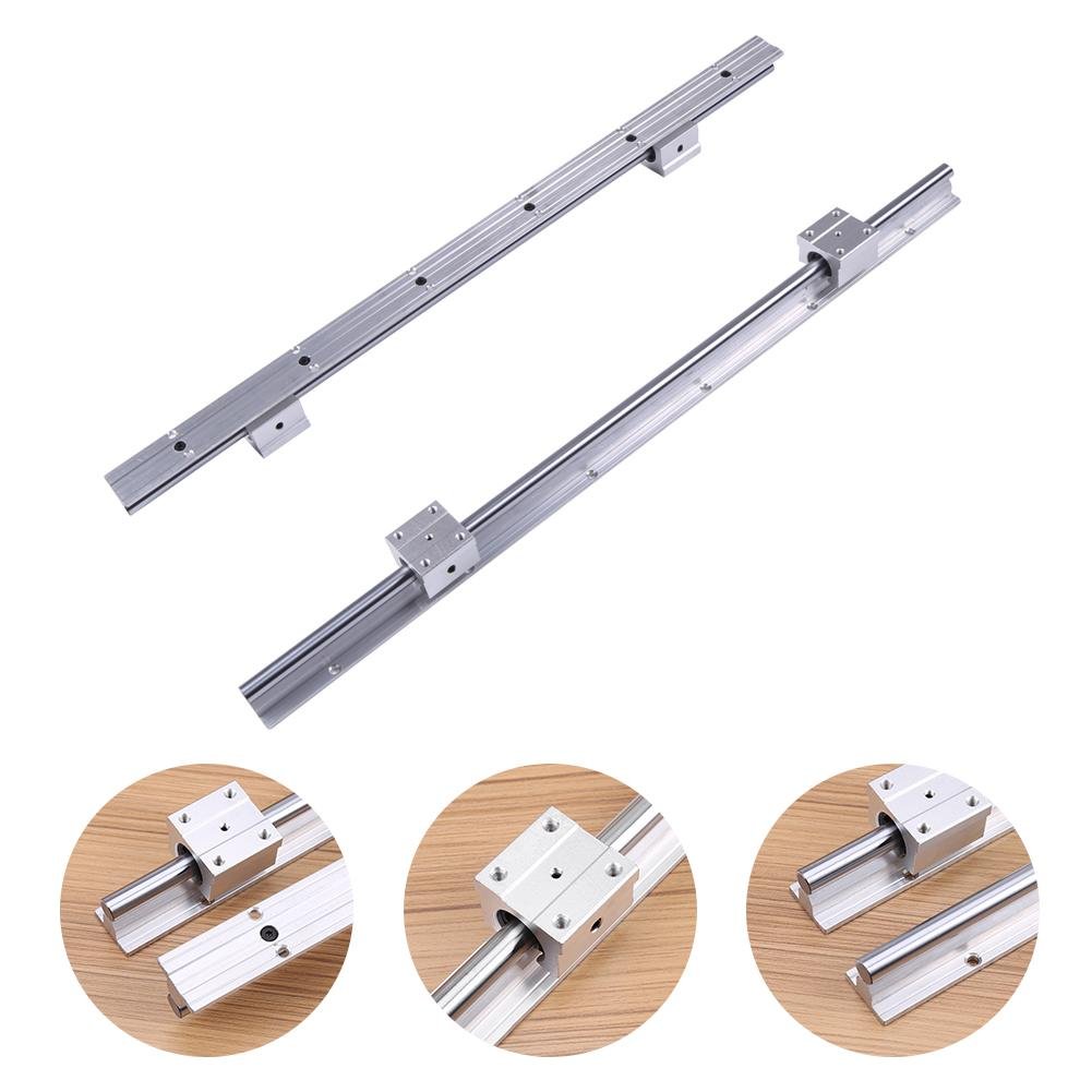 2Pcs SBR12 700mm 12MM Glissières à Roulement Linéaire Rail de roulement linéaire + 4Pcs SBR12UU Blocs Coulissants Glissières