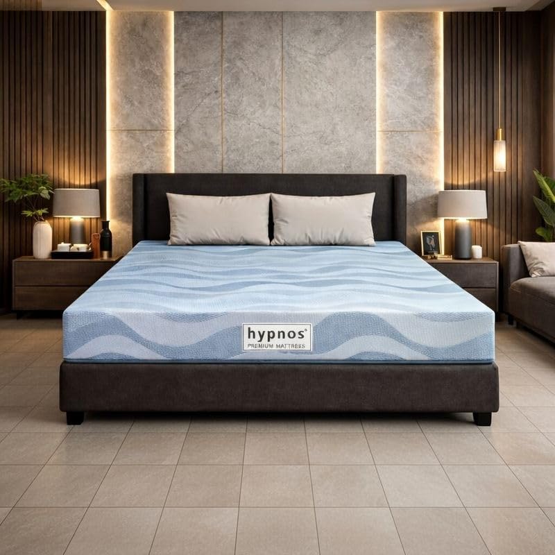 Image of Hypnos by Peps 6 Inch Latex Mattress | Orthopedic & Pressure Relief | Cooling with Extra Bounce | Eco-Friendly | Soft Knitted Fabric | 10 Year Warranty |King Size Mattress 84X72 Inches