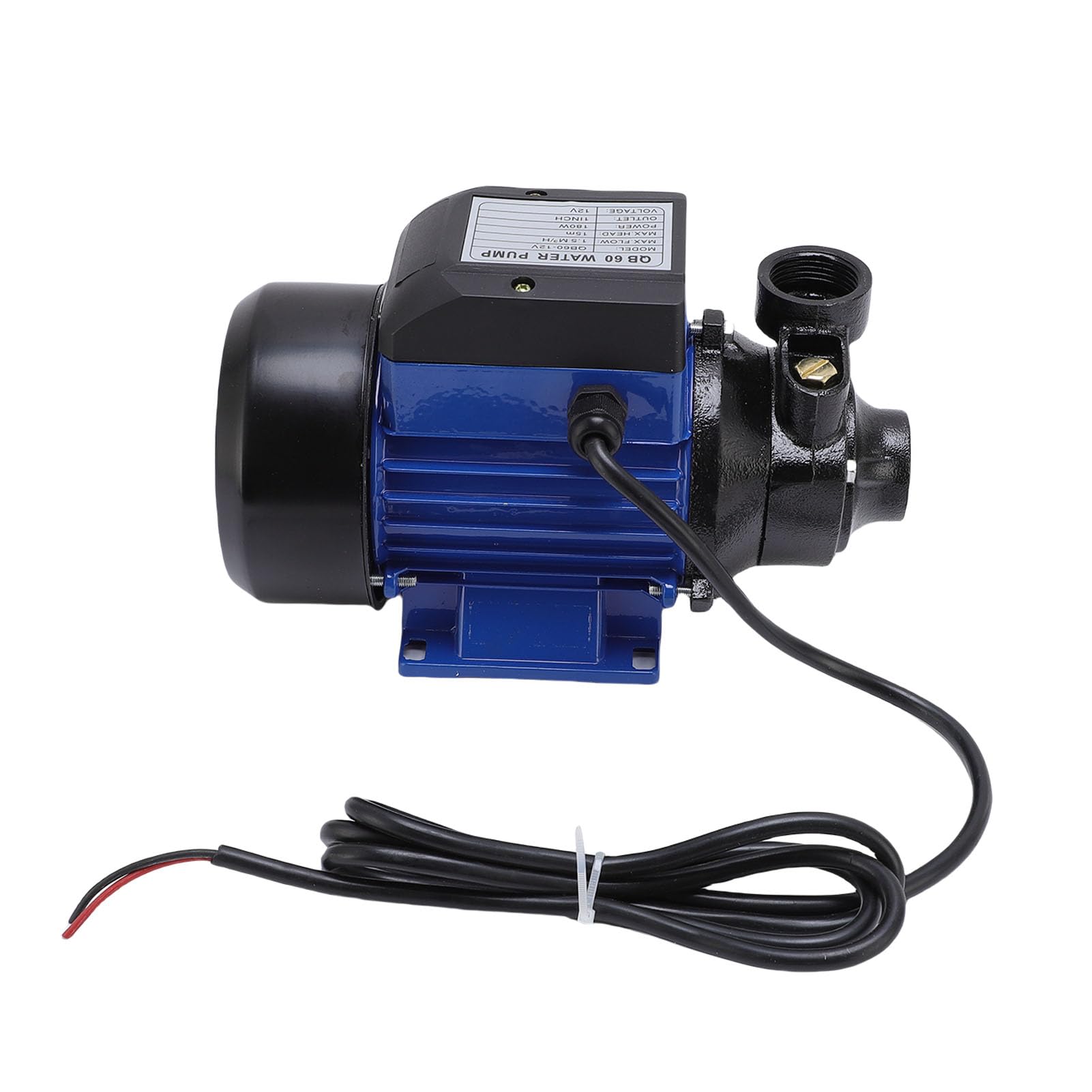 YWBL-WH Bomba de Pozo Solar de 180 W con Cabezal de 15 M, Junta de Tubería NPT de 1 Pulgada para Riego de Estanques de Jardín, Bomba de Transferencia de Agua Eléctrica con Flujo de 1,5 ³/h y Motor
