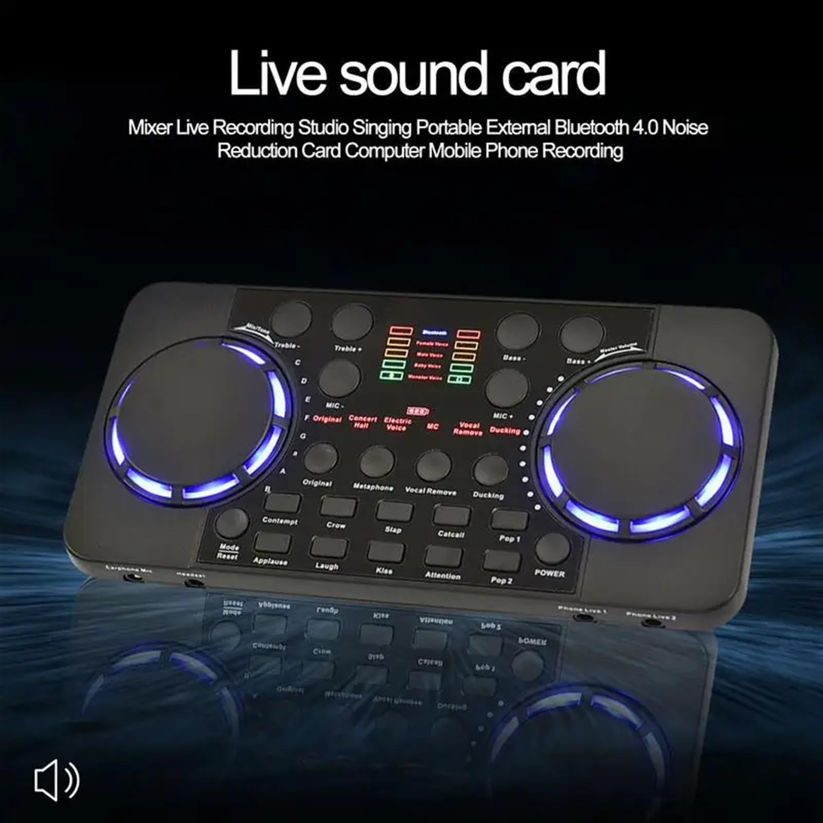 Contrôleur dj Mini mélangeur * dio avec dents bleues, carte son Portable, DJ 16 effets numériques, Console de réduction du bruit, enregistrement USB for le chant Table de mixage DJ