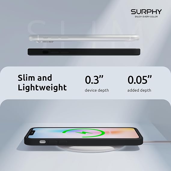 SURPHY Flat Silicone Case Compatible with iPhone 11 Pro Case, Liquid Silicone Slim Fit Case (Individual Protection for Each Lens) for iPhone 11 Pro 5.8 (Black)