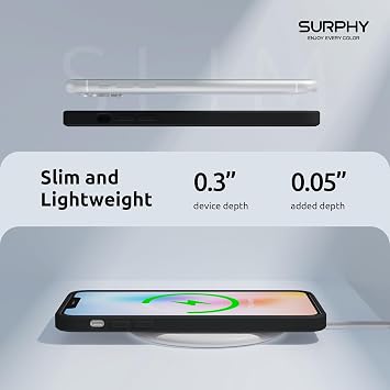 SURPHY Flat Silicone Case Compatible with iPhone 11 Pro Case, Liquid Silicone Slim Fit Case (Individual Protection for Each Lens) for iPhone 11 Pro 5.8 (Black)