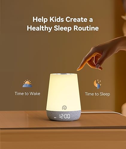 Miniatura 6 de Dreamegg Sound Machine Baby - Máquina de sonido de ruido blanco para bebé con luz nocturna, reloj despertador, 34 sonidos relajantes, entrenador de