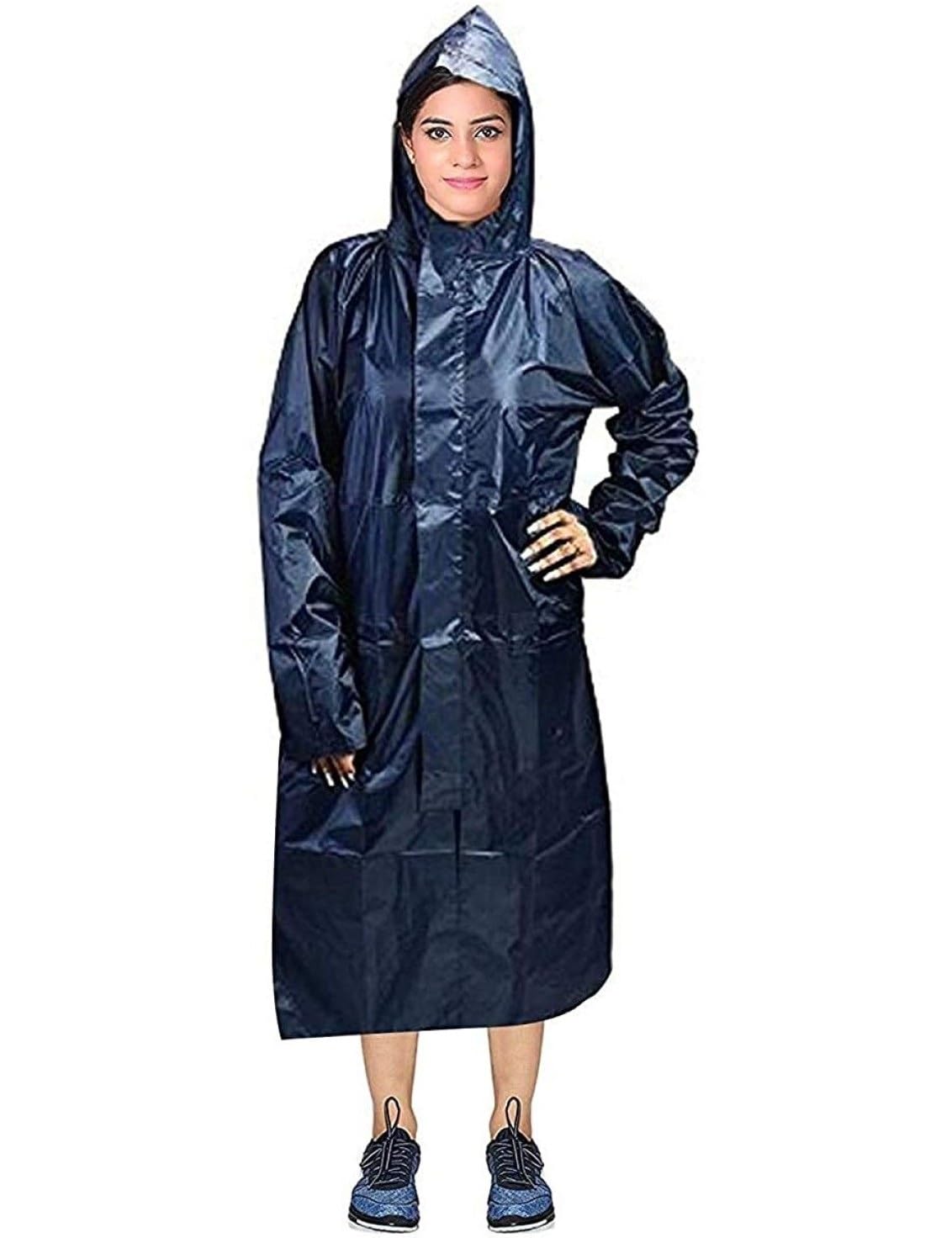neekshaa Women Solid Waterproof Raincoat/Overcoat with Hood and Side Pockets-picture-35
