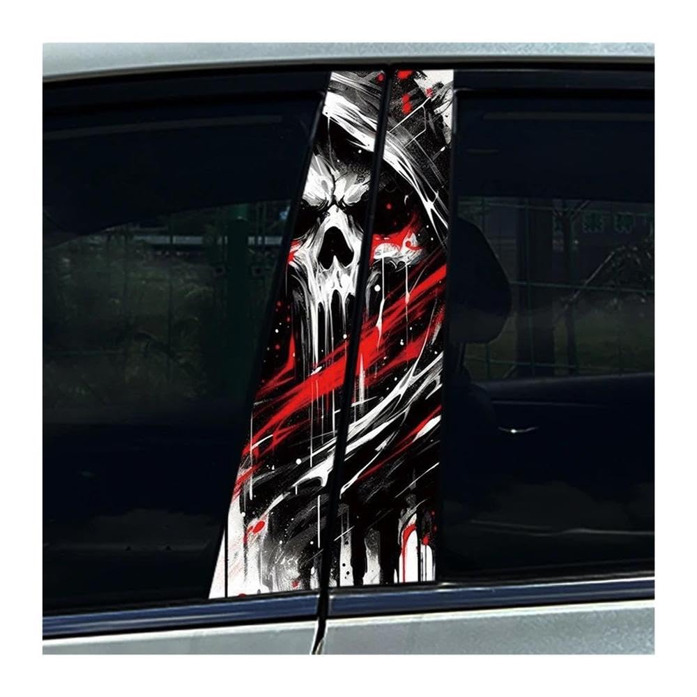 Body Parts 1Set Skeleton Skulls Gentleman Car Center Pillar Sticker B Pillar Protective Film Decoration(Type A)