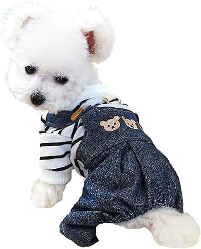 Ropa de perro para perros pequeños, pantalones de mezclilla para pareja, ropa para mascotas, overol de verano para perro, vestido de perro, disfraz