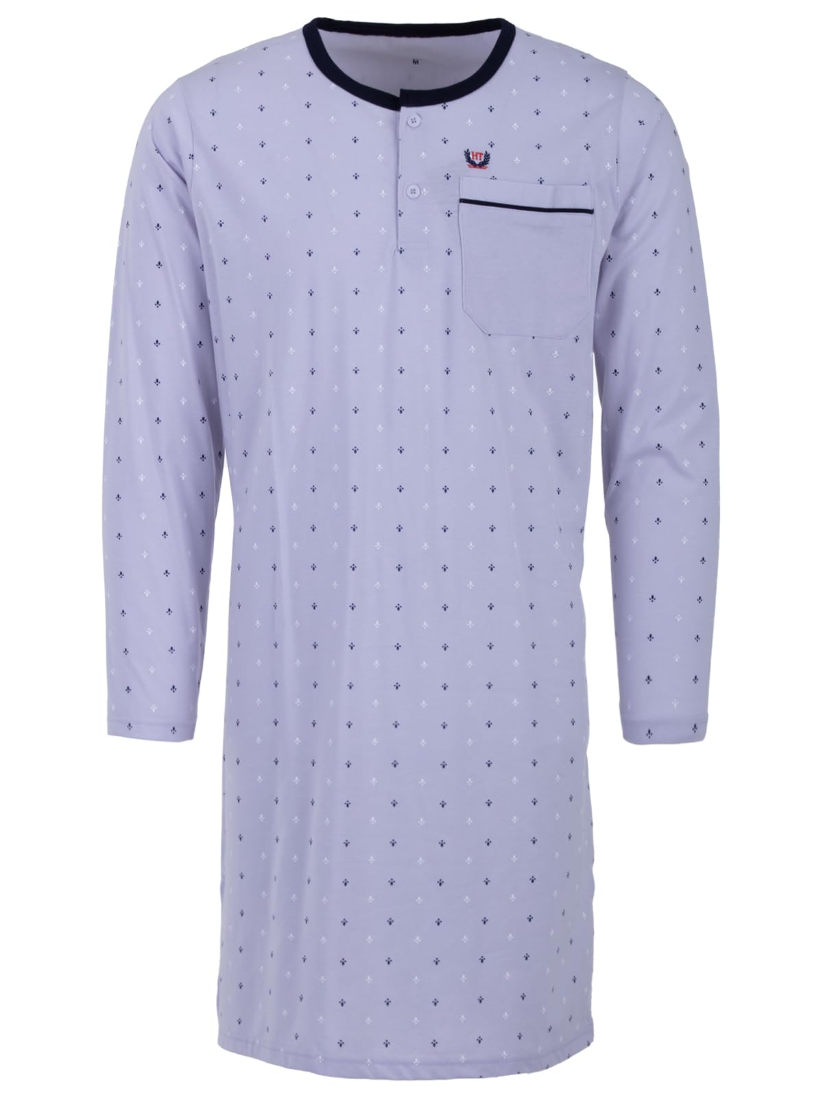 Chemise de nuit à manches longues pour homme - Taille M à 3XL