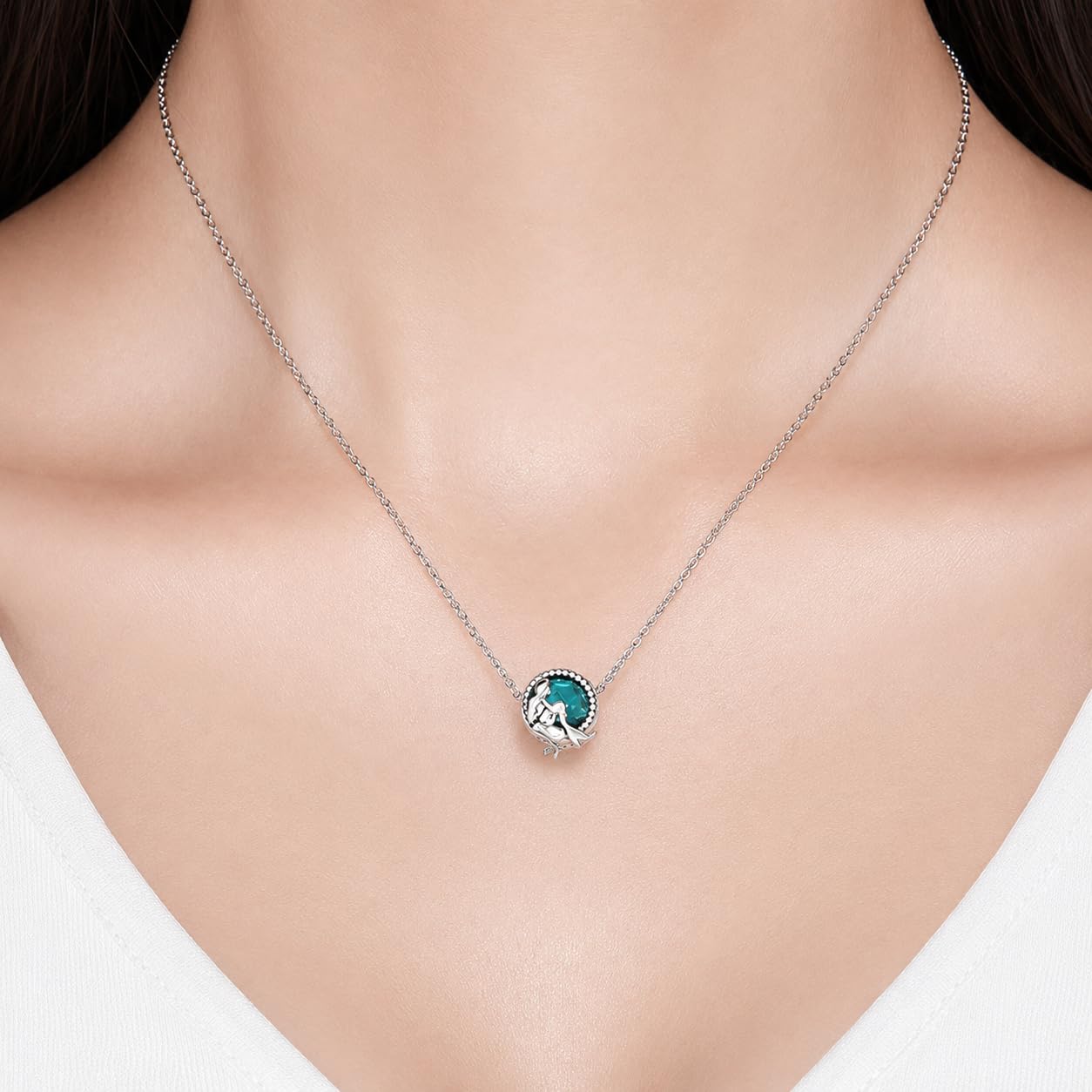 Breloque Charm New 2025 Sirene Bleu Pendentif Original Charming Bead Argent 925 Coeur Maman Compatible Rose Porte-bonheur Famille Noël Femme Bracelet Fille Bracelet Set Infini Dad