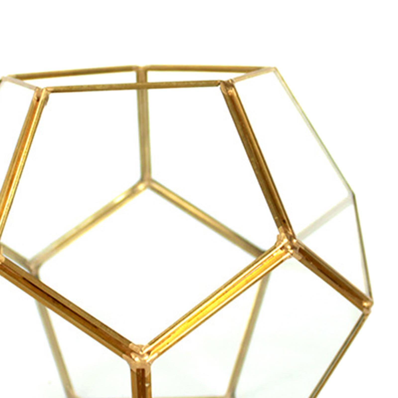 Geometric Terrarium Invernadero Decorativo de Vidrio Soporte para Plantas Arreglo Floral Diseño Moderno Adecuado para Sala de Estar Escrito, con Cobre