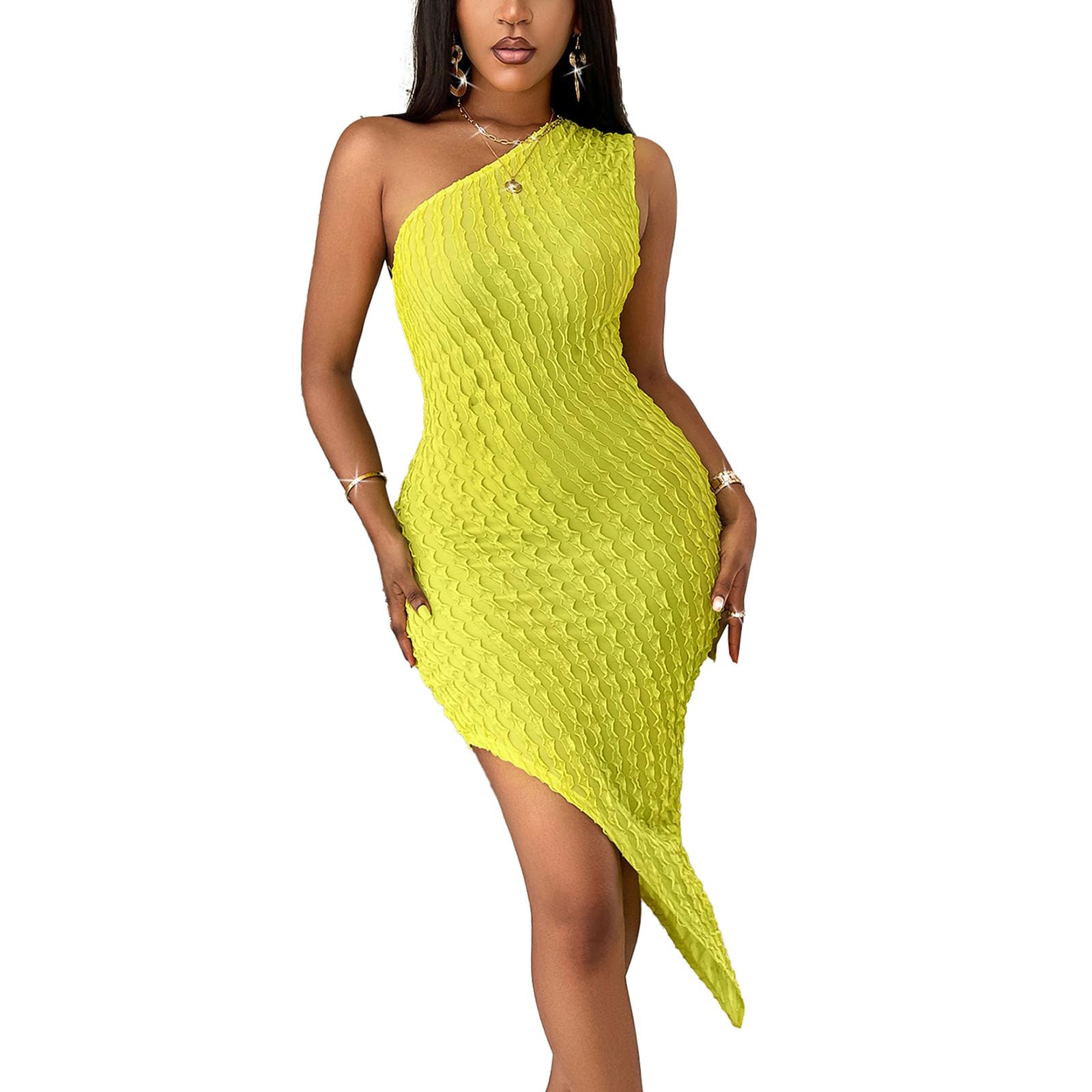 Robe étroite à col oblique pour sublimer la silhouette et masquer les complexes - 7