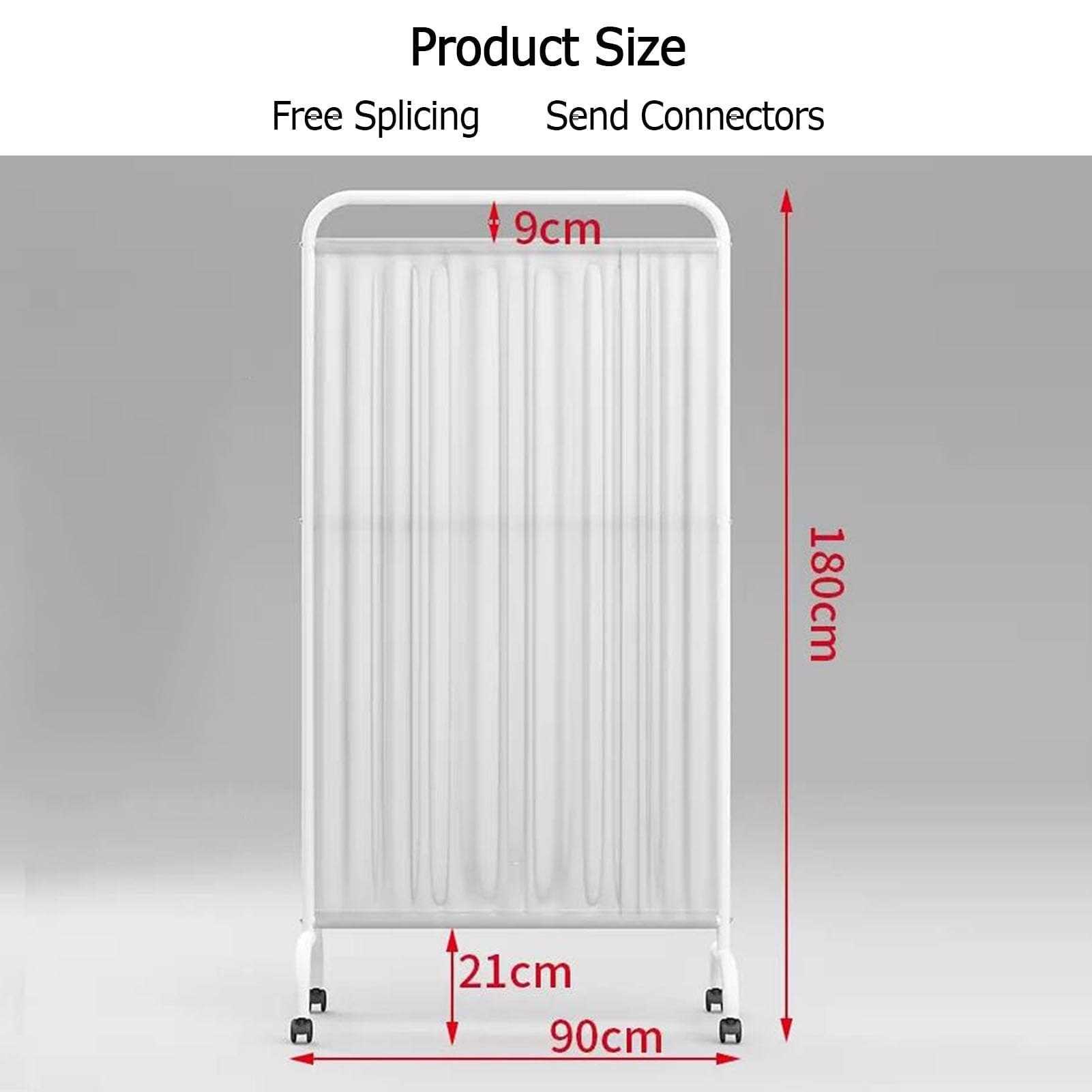 Paravento Divisorio - Protezione Privacy Paravento, Schermo Per La Privacy Medica Portatile Con 1–5 Pannelli, Divisorio Per Ambienti Alto 6 Piedi Con Ruote Per Clinica/salone Di Bellezza(White,2-Panel