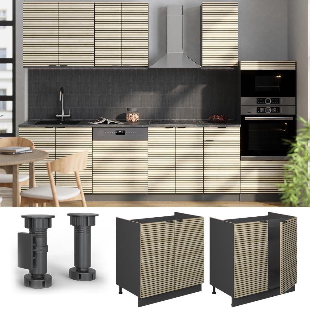 Vicco Mobile lavello cucina Fame-Line, Pannello in quercia, 80 cm