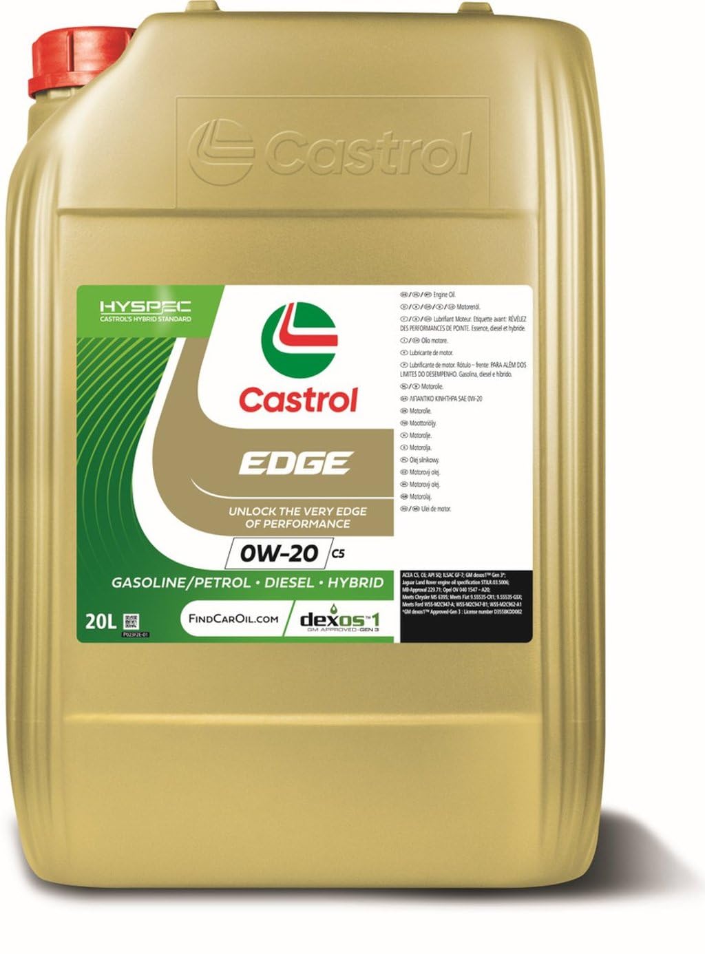 CASTROL Motoröl 0W-20 EDGE Vollsynthetiköl Motor Öl ACEA C5 ACEA C6 API SP C5 20L Kompatibel mit OPEL Mokka/Mokka X J13 Astra J Sports Tourer P10 ASTRA J, MERCEDES-BENZ C-Klasse T-modell S205