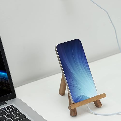 Miniatura 7 de SINORHEMA Juego de 3 soportes de madera para iPad 3 piezas ajustables plegables accesorios de escritorio de oficina soporte de trípode de madera