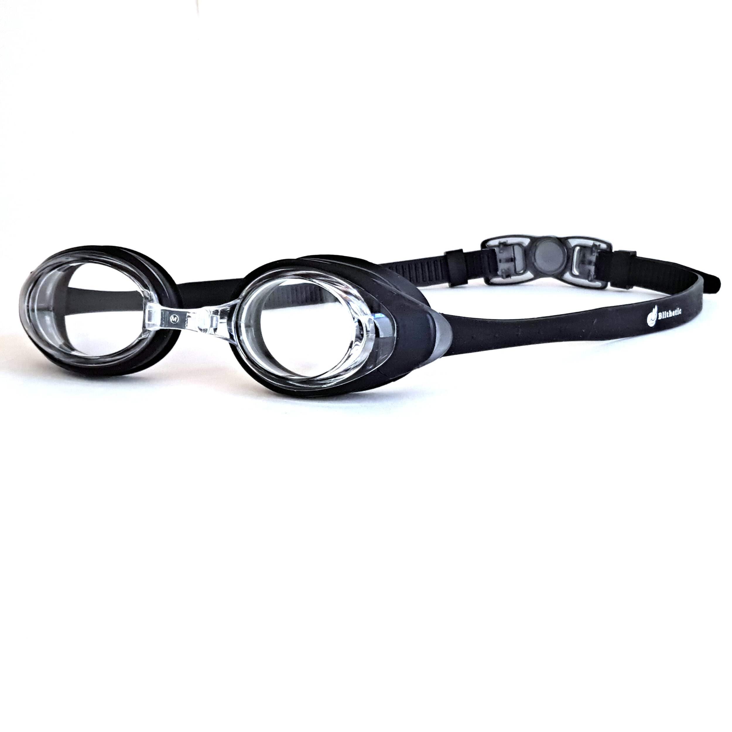 Blithetic Junior Anti Fog Swim Goggles, Shortsighted Myopia Swimming Goggles for Nearsighted Vision Multi Colors Child-Blue Myopia 600