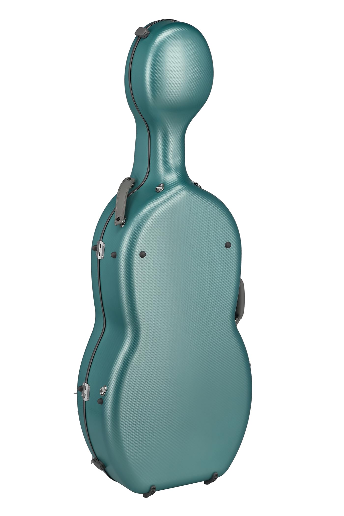 GEWA Custodia per violoncello FUN Series policarbonato 4/4 Verde/Grigio, interno nero, 2 cinghie zaino rimovibili, tasca accessori, sospensione imbottita, maniglia laterale aggiuntiva