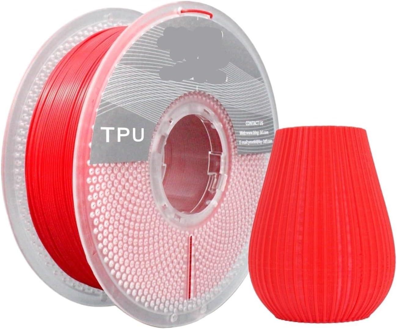 Compatible for Likesilk 95A TPU Filament, Soft Flexible 3D Printer 1.75mm, Dimensional Accuracy +/- 0.03, 1kg Spool(2.2 Lbs)