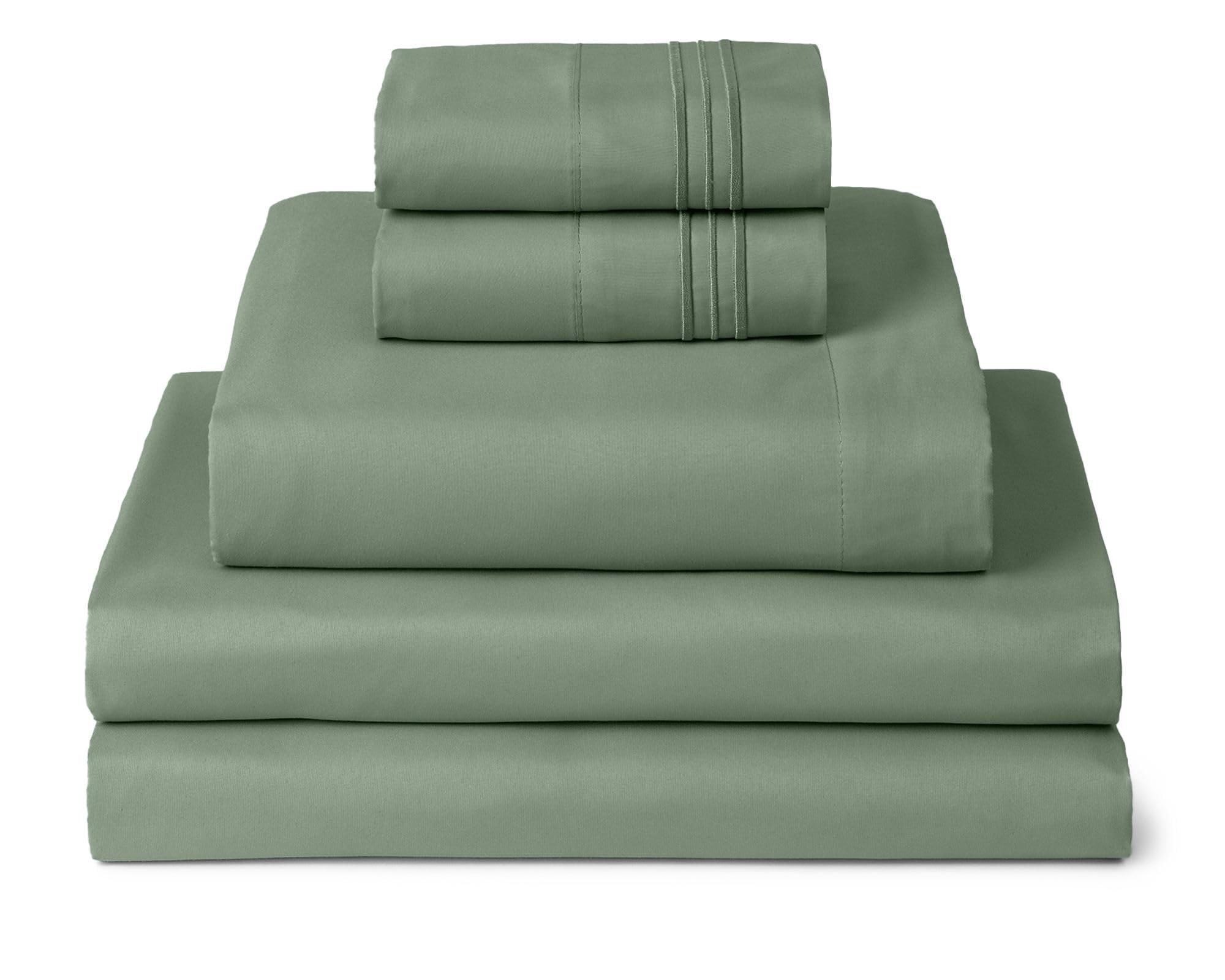 Photo 1 of Mellanni Iconic 5-Piece, Ultra Soft Sheet Set (Split King, Sage)