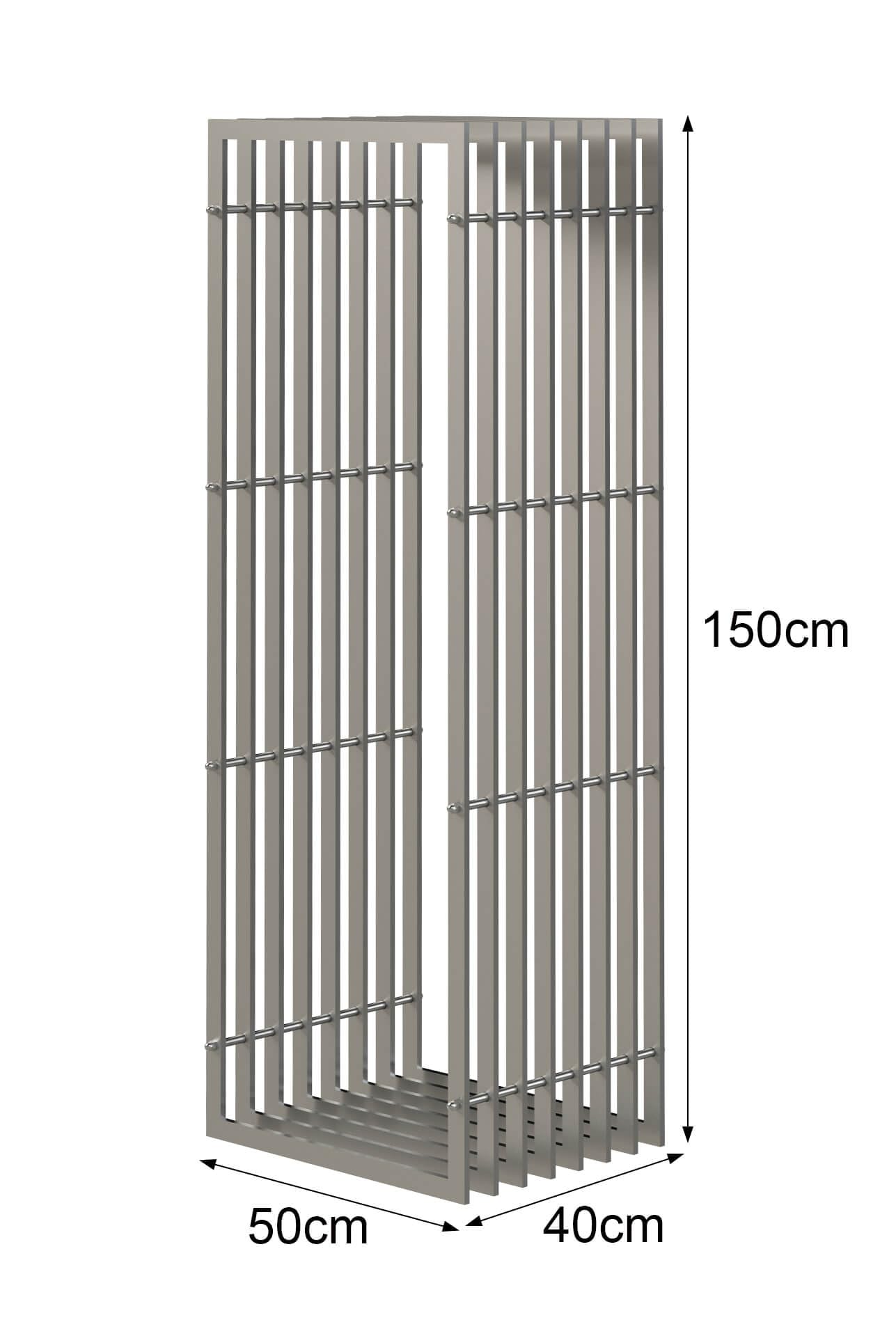 DanDiBo Kaminholzregal Innen Metall Edelstahl Kaminholzständer 96429 150 cm Holzkorb Kaminholzhalter Holzregal