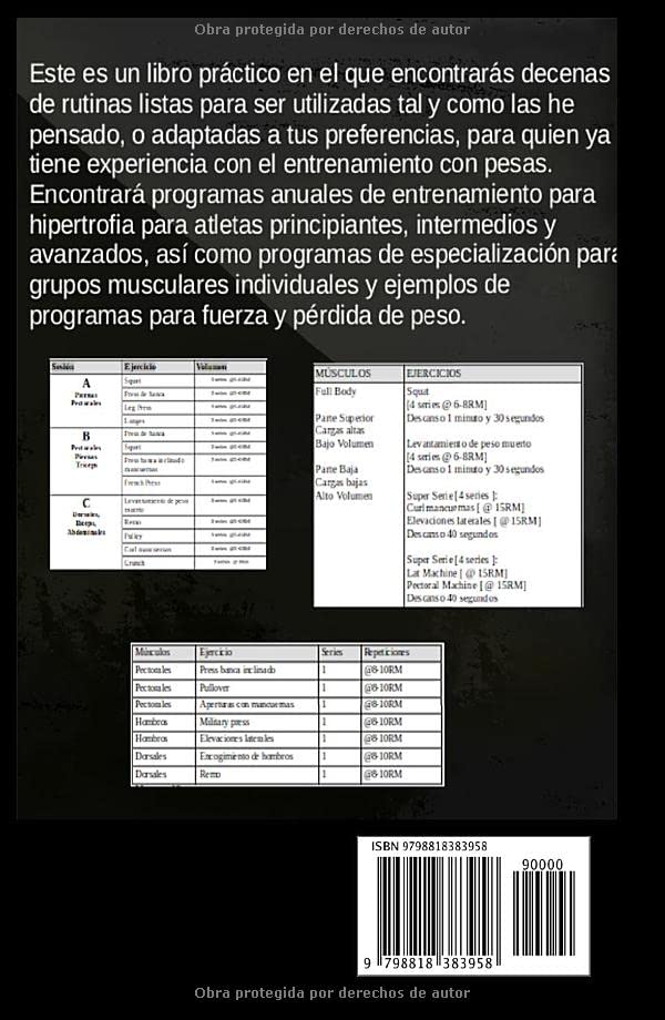 Miniatura 2 de Rutinas Culturismo y Fitness Entrenamientos para hipertrofia, fuerza, pérdida de peso. Full-Body, Split-Routine, monofrecuencia. En el gimnasio, en