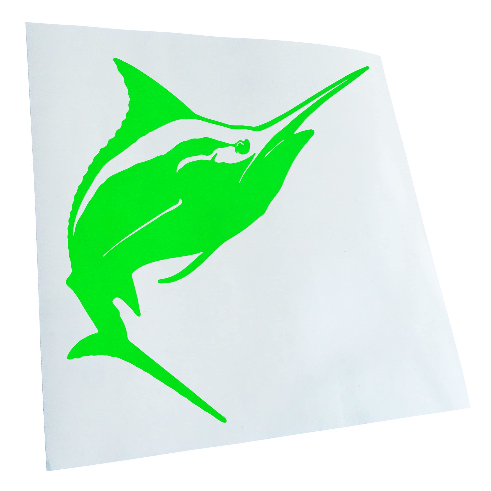 Kiwistar - Car Sticker - Neon Green - 60 x 60 cm Swordfish - Rear Window Car Sticker Weatherproof for Car Truck Moped Truck - Sticker Exterior Self-Adhesive Tuning Accessories for Window Vehicle