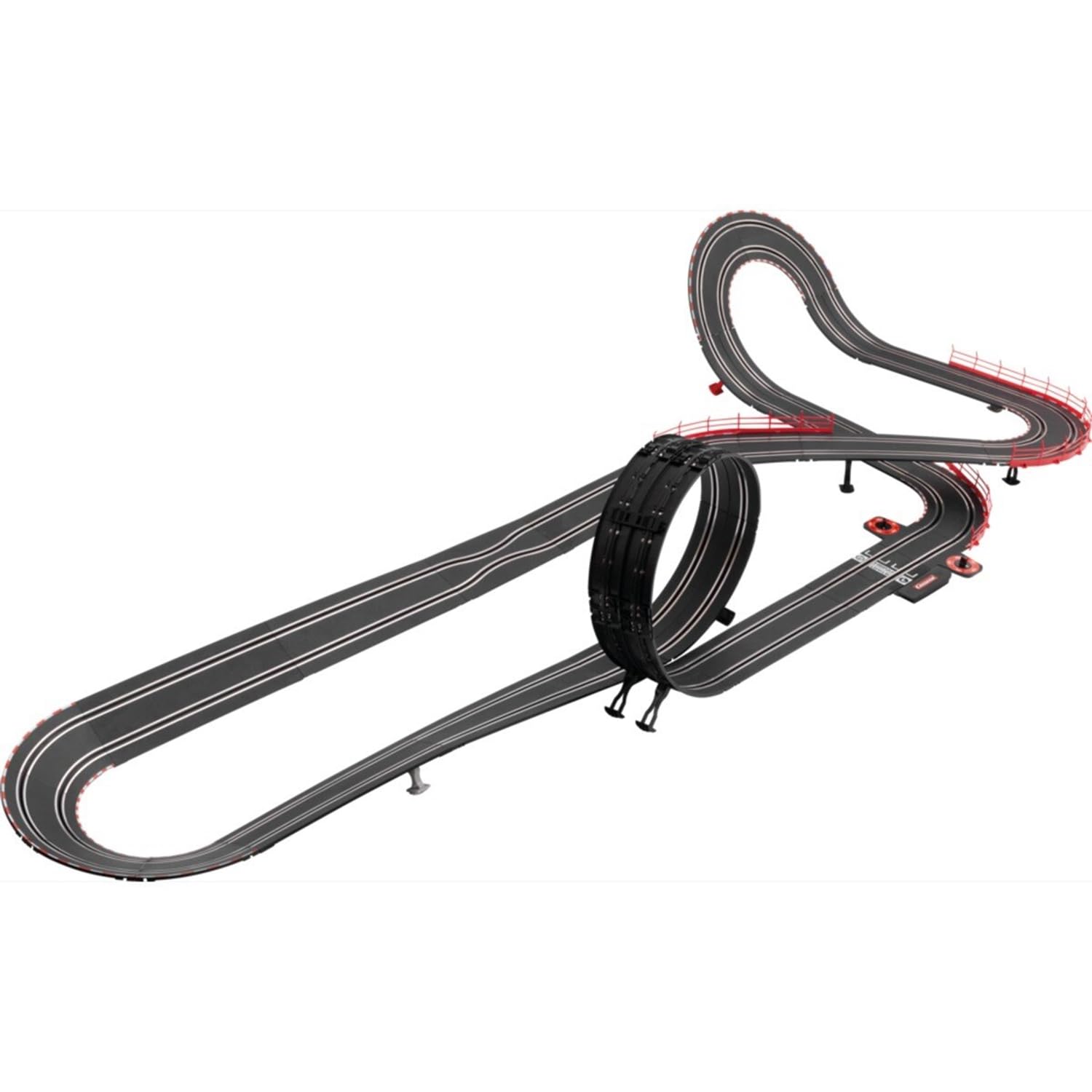 Carrera GO!!! 62585 - Set di base 62585 | 2 slot con 2 manopole wireless con pulsante turbo | inclusi looping, fly-over, curva e contatore di giri
