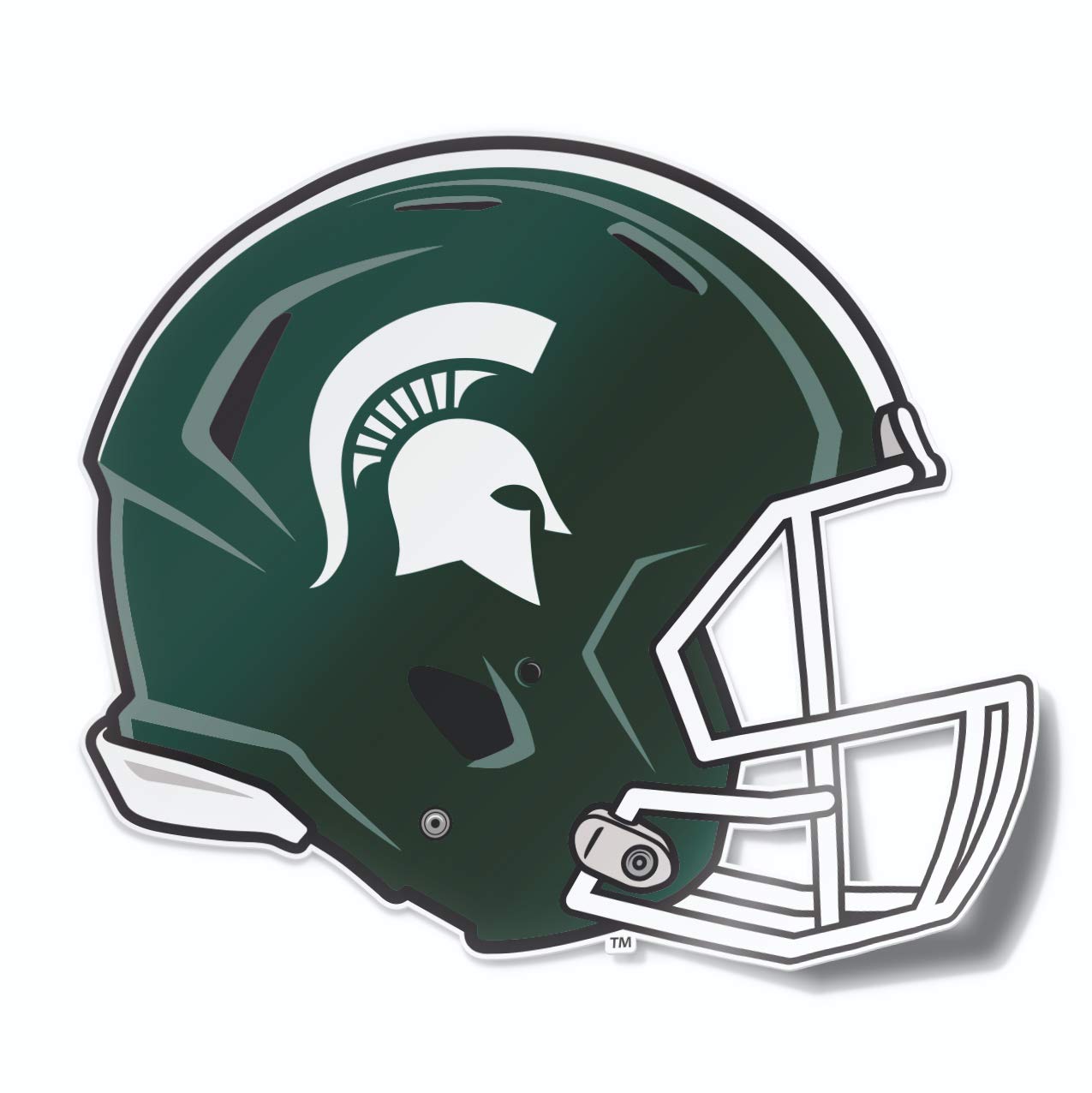 Collegiate NCAA Car Decal Made from Premium Weatherproof Vinyl (Michigan State Football Helmet)