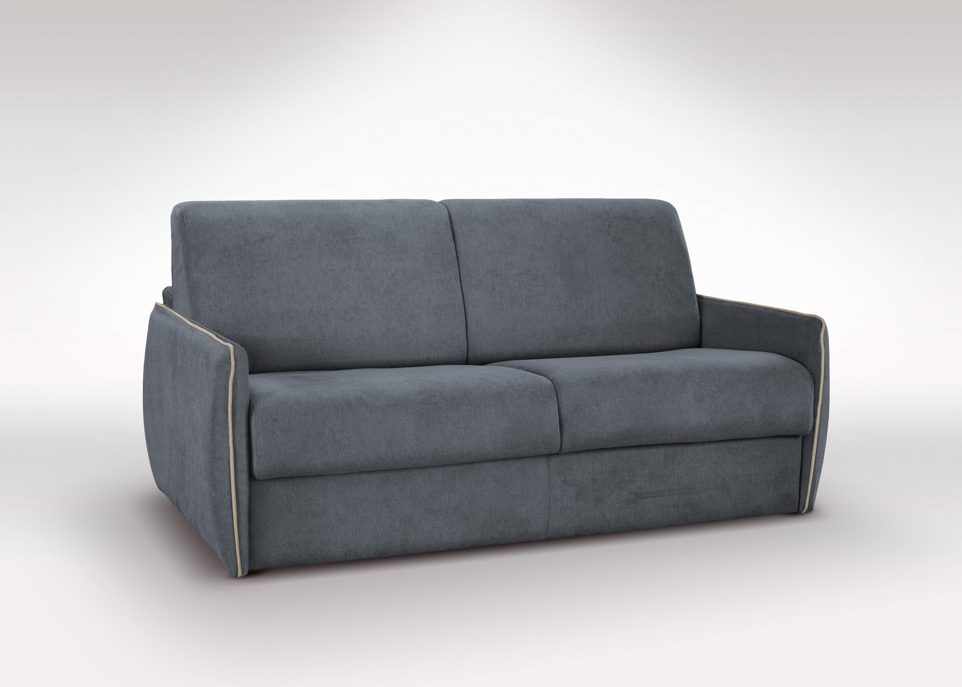 Divano Letto 3 Posti a Ribalta BALI Struttura in Metallo e Legno Imbottitura in Gomma di Poliuretano Rivestimento in Tessuto Rete Elettrosaldata ad Apertura Rapida Colore: Dark grey