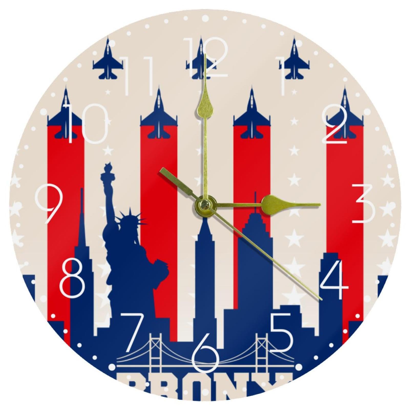 Horloge murale silencieuse de 25,4 cm pour salon et chambre