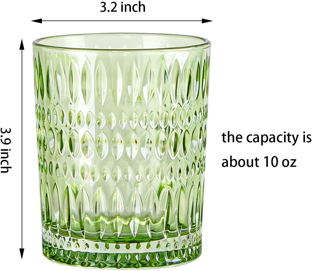 2pcs Green Glass Toothbrush Holder and 10Oz Bathroom Tumbler Cup