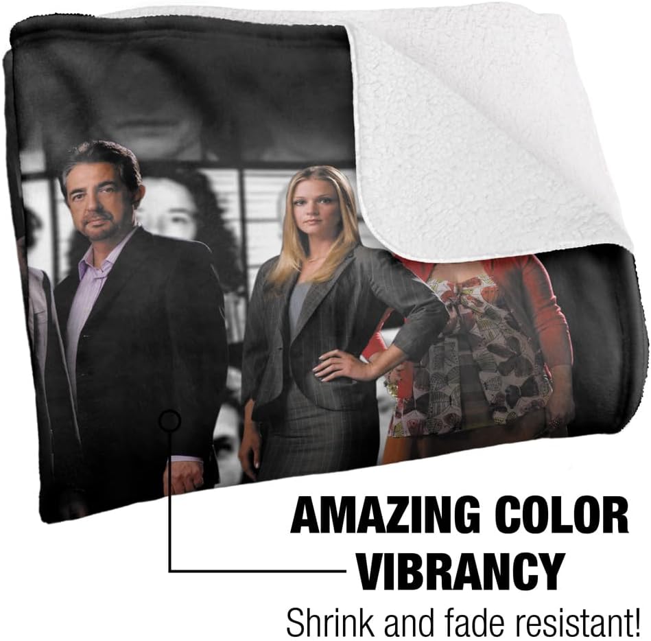 Criminal Minds Blanket, 60"x80", The Brain Trust Silky Touch Sherpa Back Super Soft Throw Blanket
