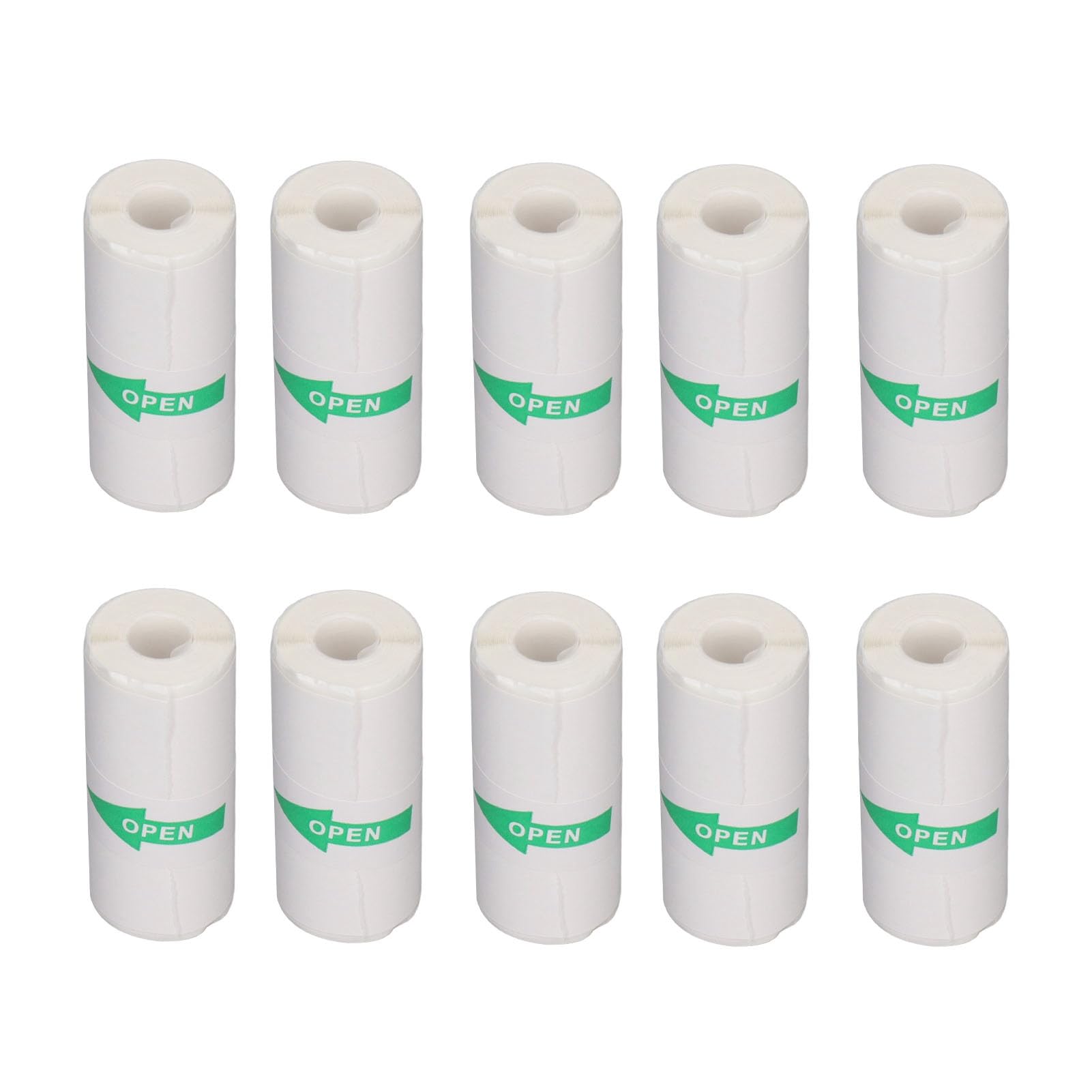 Papel adhesivo térmico, 10 rollos de papel para impresora pequeña, 57 x 25 mm, papel autoadhesivo para mini impresora térmica portátil
