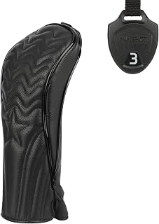 4pcs or 1pc Golf Club Head Covers for Woods, Driver, Fairway, Hybrid – Premium PU Leather with Interchangeable Tags & Magnetic Blade and Mallet Putter Covers