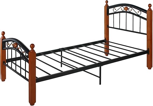 Miniatura 2 de Better Home Products Marco de cama de metal Lexus con cabecero y estribo en color cereza