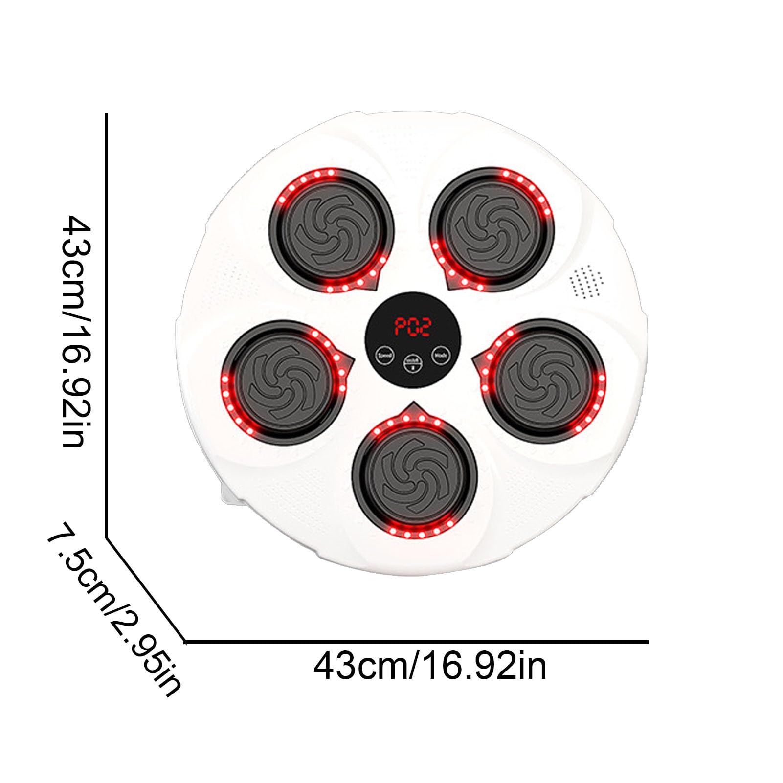 Macchina Da Boxe Musicale Con LED - Attrezzo Da Parete Con Bluetooth E Guantoni Inclusi - Foto 5