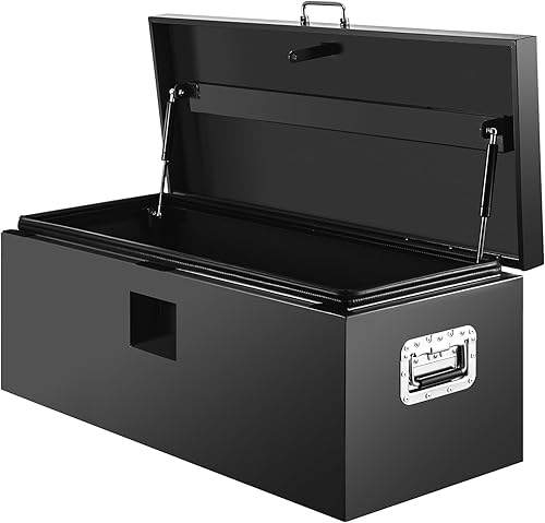 Miniatura 31 de 30" Lx15 Wx15 H Caja de herramientas para cama de camión, organizador de caja de herramientas de metal resistente con cerradura segura, caja de