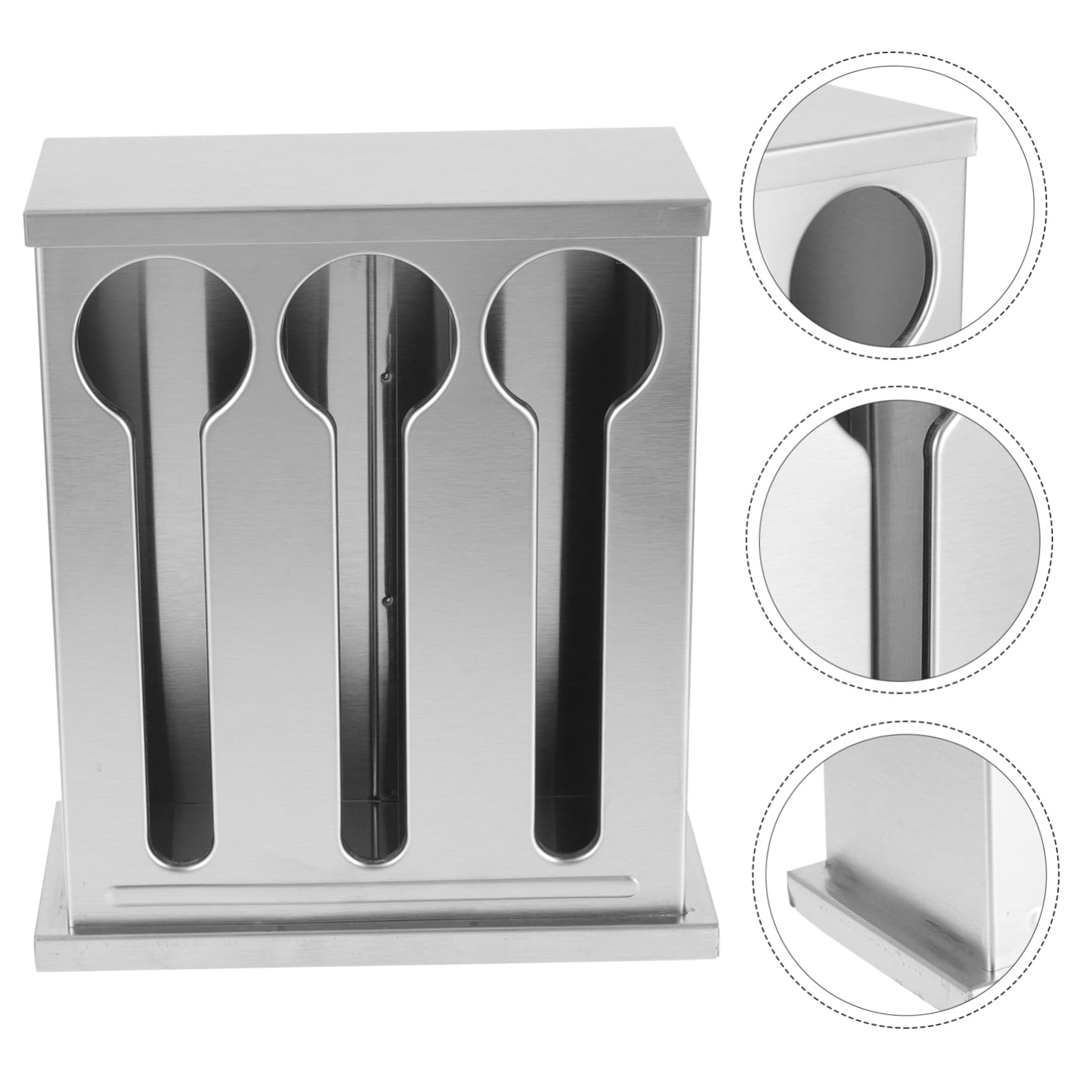 Organizador De Cubiertos De Inoxidable Tapa Caja De Almacenamiento Multifuncional para Utensilios De Cocina Diseño Elegante y Compacto para Restaurantes y Hogares