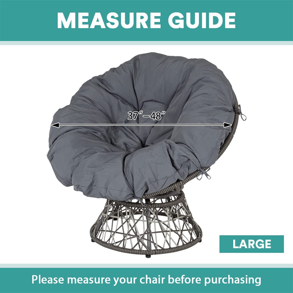 KPPKOU Round Saucer Chair Cover Slipcover?Removable Velvet High Stretch Moon Chair Cover, Furniture Protector (Leather, Large)