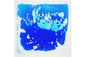 Squish Panel Sensory Toys: Liquid Encased Decorative Tiles in Mesmerizing Bright Blue