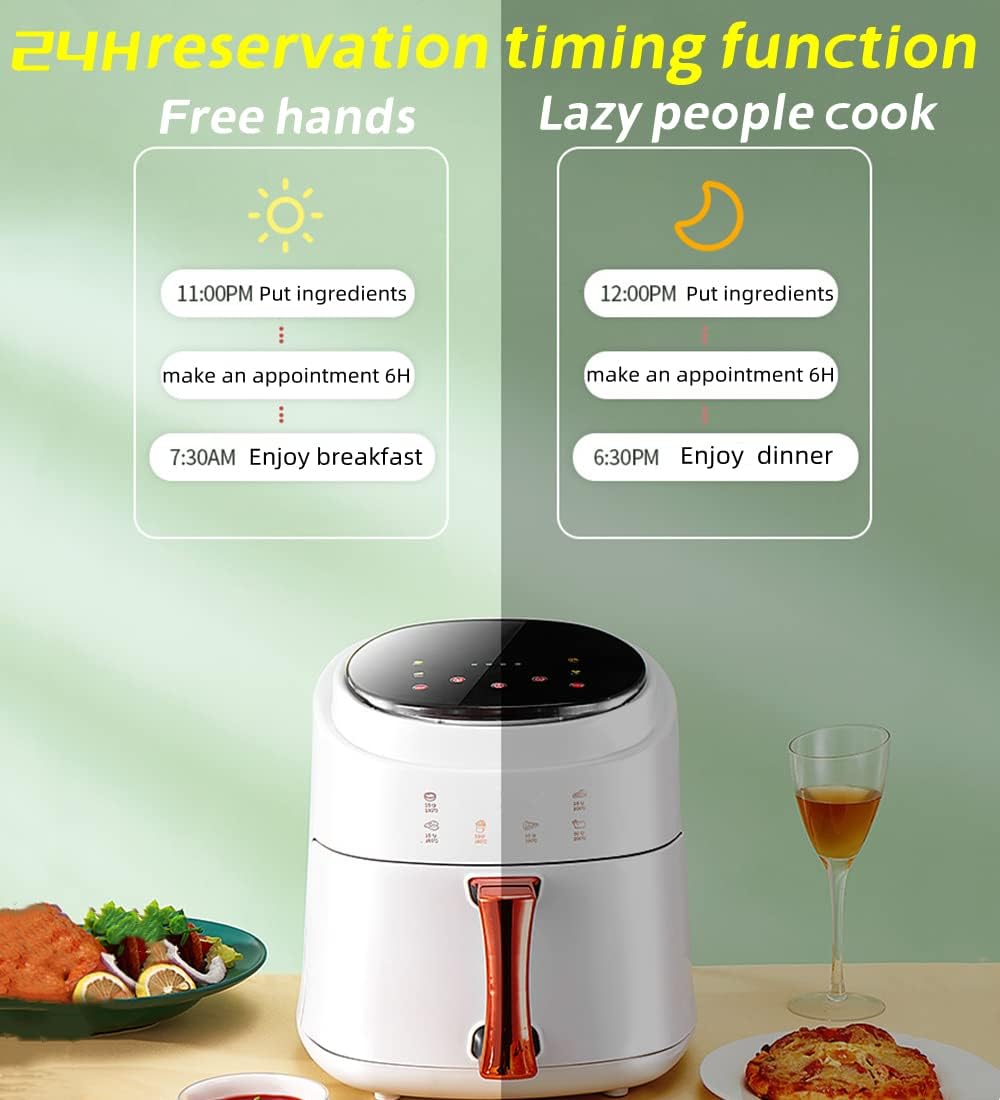 freemax Friggitrice 8L Friggitrice con touch screen LED digitale, 7 programmi, preriscaldamento e riscaldamento, modalità di temporizzazione preimpostata, Libretto ricette, Olio non incluso, 1400W freemax Friggitrice 8L Friggitrice con touch screen LED digitale, 7 programmi, preriscaldamento e riscaldamento, modalità di temporizzazione preimpostata, Libretto ricette, Olio non incluso, 1400W