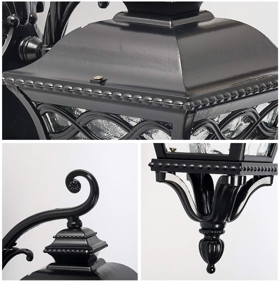 Applique murale extérieure lanterne en aluminium noir mat E27
