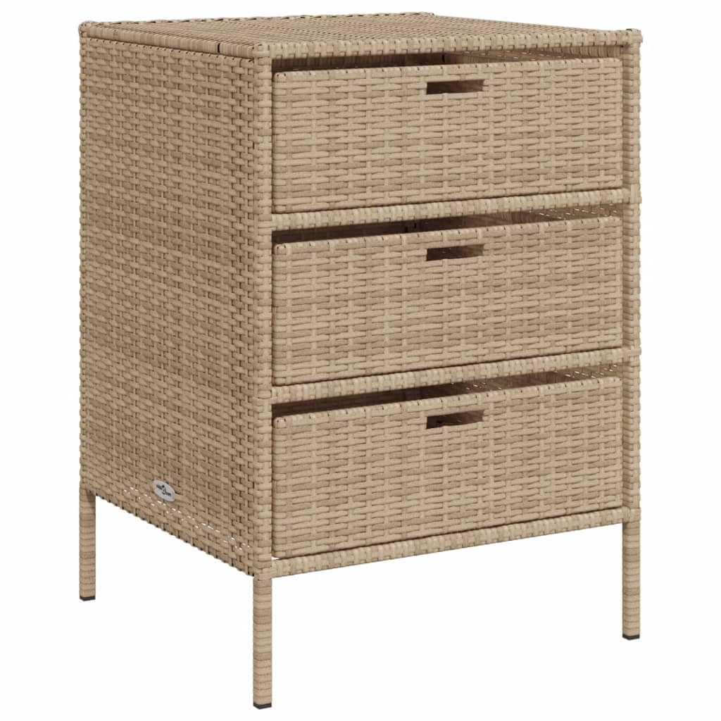 ZEYUAN Armario de almacenaje de jardín ratán PE Beige 55x59x80 cm, Armario Exterior Escobero, Mueble Exterior Almacenaje, Armario Exterior Jardin, Muebles Jardin Exterior - 365554