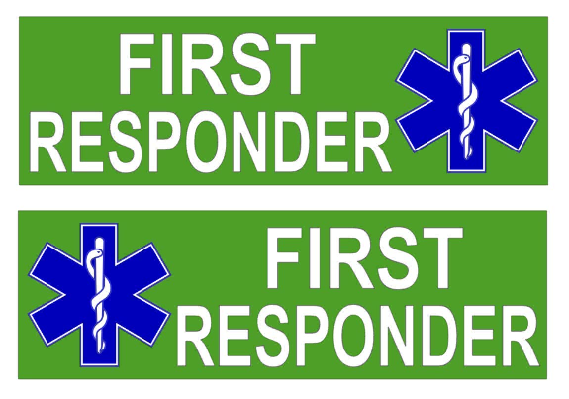 FIRST RESPONDER Magnet Magnetic Sign Event Medic Community Paramedic Nurse Security Doctor Star of life x 2