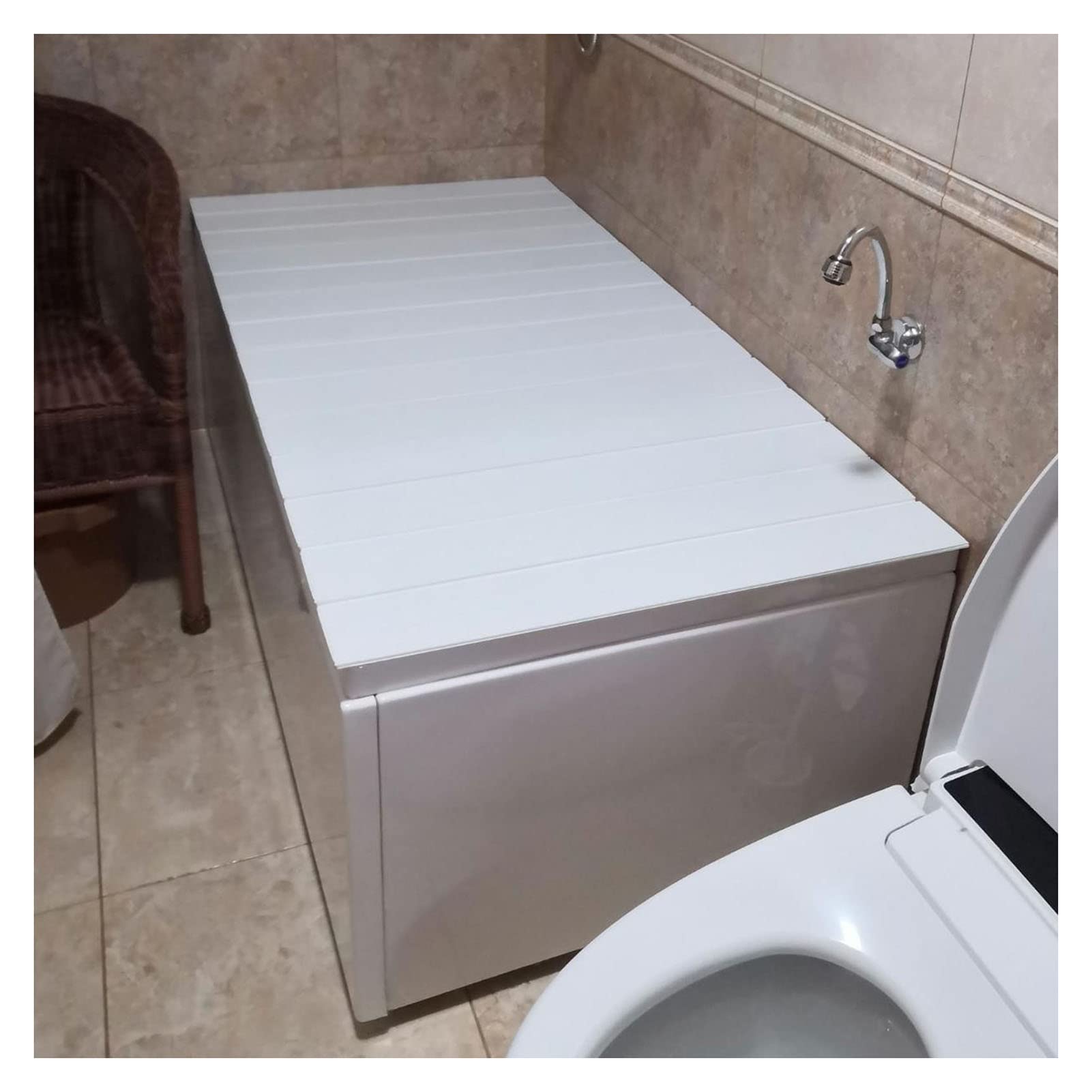 Wielofunkcyjna płyta izolacyjna z PCW, składana plastikowa osłona przeciwpyłowa do spa, grubość 0,6 cm, dostępna w 22 rozmiarach (70 x 105 x 0,6 cm) - idealna do łazienek