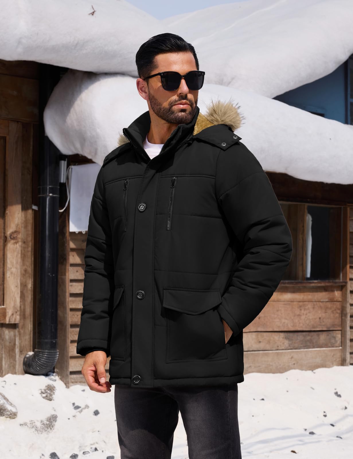 Lonya Giubbotto Invernale Uomo Parka Giacca in Pile